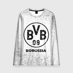 Мужской лонгслив Borussia с потертостями на светлом фоне