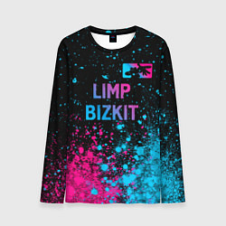 Лонгслив мужской Limp Bizkit - neon gradient: символ сверху, цвет: 3D-принт