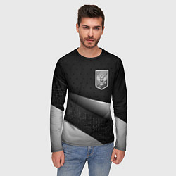 Лонгслив мужской Russia - black & white, цвет: 3D-принт — фото 2