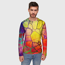 Лонгслив мужской Абстрактные цветные фигуры, цвет: 3D-принт — фото 2