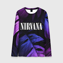 Лонгслив мужской Nirvana neon monstera, цвет: 3D-принт