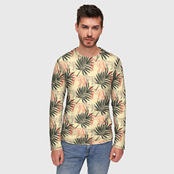 Лонгслив мужской Пальмы и гепард узор, цвет: 3D-принт — фото 2