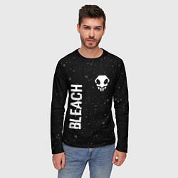 Лонгслив мужской Bleach glitch на темном фоне: надпись, символ, цвет: 3D-принт — фото 2