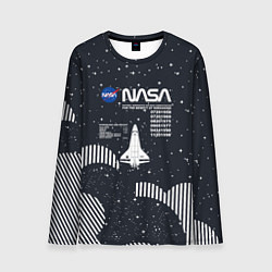 Лонгслив мужской Nasa - облака звёзды, цвет: 3D-принт