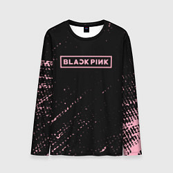 Лонгслив мужской Black pink розовые брызги, цвет: 3D-принт