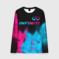 Лонгслив мужской Infiniti - neon gradient: символ сверху, цвет: 3D-принт