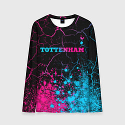 Лонгслив мужской Tottenham - neon gradient: символ сверху, цвет: 3D-принт