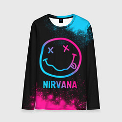 Лонгслив мужской Nirvana - neon gradient, цвет: 3D-принт
