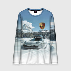 Лонгслив мужской Porsche on a mountain winter road, цвет: 3D-принт