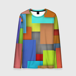 Лонгслив мужской Разноцветные кубы, цвет: 3D-принт