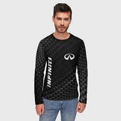 Лонгслив мужской Infiniti карбоновый фон, цвет: 3D-принт — фото 2