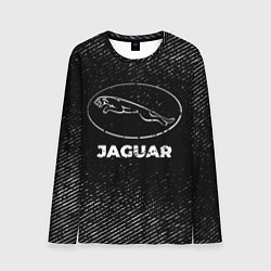 Мужской лонгслив Jaguar с потертостями на темном фоне