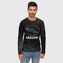Лонгслив мужской Jaguar с потертостями на темном фоне, цвет: 3D-принт — фото 2