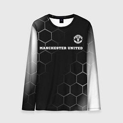 Лонгслив мужской Manchester United sport на темном фоне: символ све, цвет: 3D-принт