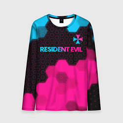 Лонгслив мужской Resident Evil - neon gradient: символ сверху, цвет: 3D-принт