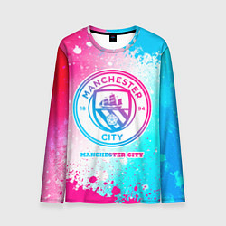 Мужской лонгслив Manchester City neon gradient style
