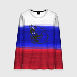 Мужской лонгслив Флаг России с медведем