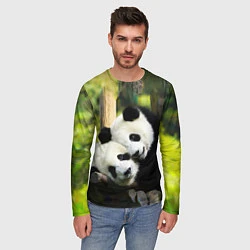 Лонгслив мужской Влюблённые панды, цвет: 3D-принт — фото 2