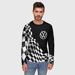Лонгслив мужской Volkswagen racing flag, цвет: 3D-принт — фото 2