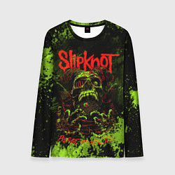 Мужской лонгслив Slipknot green череп