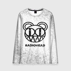 Мужской лонгслив Radiohead с потертостями на светлом фоне