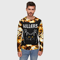 Лонгслив мужской The Killers рок кот и огонь, цвет: 3D-принт — фото 2