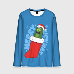 Лонгслив мужской Новогодний Рик огурчик, цвет: 3D-принт