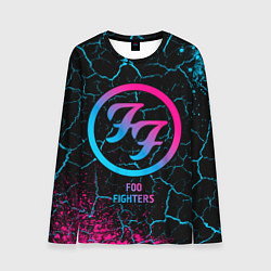 Мужской лонгслив Foo Fighters - neon gradient