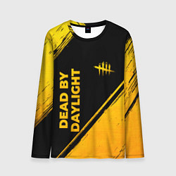 Лонгслив мужской Dead by Daylight - gold gradient: надпись, символ, цвет: 3D-принт