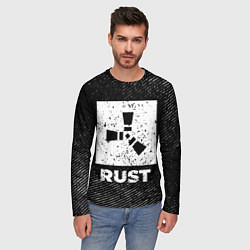 Лонгслив мужской Rust с потертостями на темном фоне, цвет: 3D-принт — фото 2