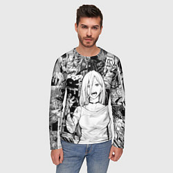 Лонгслив мужской Power Человек бензопила манга страницы, цвет: 3D-принт — фото 2