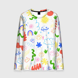 Лонгслив мужской Детские рисунки, цвет: 3D-принт