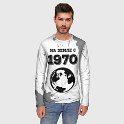 Лонгслив мужской На Земле с 1970: краска на светлом, цвет: 3D-принт — фото 2