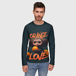 Лонгслив мужской Милый персонаж с мандарином, цвет: 3D-принт — фото 2