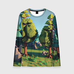 Лонгслив мужской Воксельный лес, цвет: 3D-принт