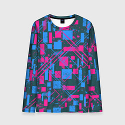 Мужской лонгслив Геометрическая абстракция из квадратов и прямоугол
