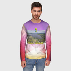 Лонгслив мужской Белая Холуница - дамба и пруд, цвет: 3D-принт — фото 2
