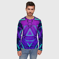 Лонгслив мужской Cyber armor - neon, цвет: 3D-принт — фото 2