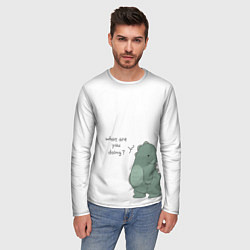 Лонгслив мужской Динозавр - крупный парный принт, цвет: 3D-принт — фото 2