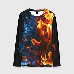Лонгслив мужской Битва огней - два пламени, цвет: 3D-принт