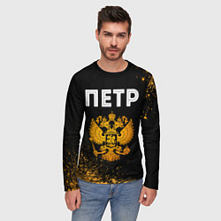 Лонгслив мужской Петр и зологой герб РФ, цвет: 3D-принт — фото 2