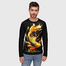 Лонгслив мужской Рыба пламенный дракон, цвет: 3D-принт — фото 2
