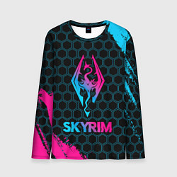 Лонгслив мужской Skyrim - neon gradient, цвет: 3D-принт