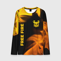 Мужской лонгслив Free Fire - gold gradient: надпись, символ