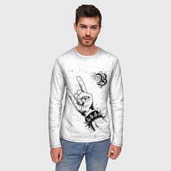 Лонгслив мужской Burzum и рок символ, цвет: 3D-принт — фото 2