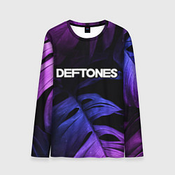 Мужской лонгслив Deftones neon monstera