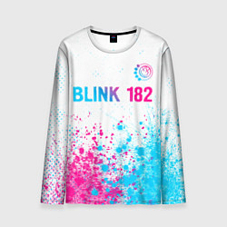 Мужской лонгслив Blink 182 neon gradient style: символ сверху