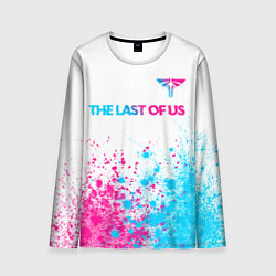 Мужской лонгслив The Last Of Us neon gradient style: символ сверху