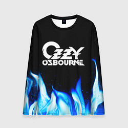 Лонгслив мужской Ozzy Osbourne blue fire, цвет: 3D-принт