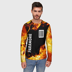 Лонгслив мужской Paramore и пылающий огонь, цвет: 3D-принт — фото 2